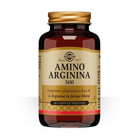 Solgar AMINO ARGININA 500, 50 capsule vegetali – L-Arginina – precursore creatina e NO
