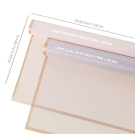 40 Sheets. Lilac & Pink Flower Wrapping Paper With Gold Edges – Durable, Tear-Resistant & Waterproof | Pink Wrapping Paper For Flowers, Flower Wrapping Sheets