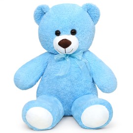 SNOWOLF Teddy Bear Plush Cuddly Bear Plush Bear with Button Eyes Soft Cute Bear Doll Animal Toy Gift for Children Boys Girls on Birthday Christmas Valentine's Day (60 m, Blue)