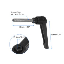 QUARKZMAN 4 Pieces Clamping Lever Handles M6 x 40mm 304 Stainless Steel Threaded Bolts Adjustable Handles Lockable Quick Release Ratchet Push Button Bolt Knobs Black
