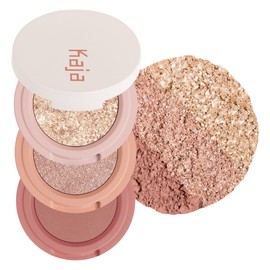 Kaja Beauty Bento Collection - Bouncy Eyeshadow Trio | 16 Peach Madeline | Nude Peach Tone | Vegan, Cruelty free