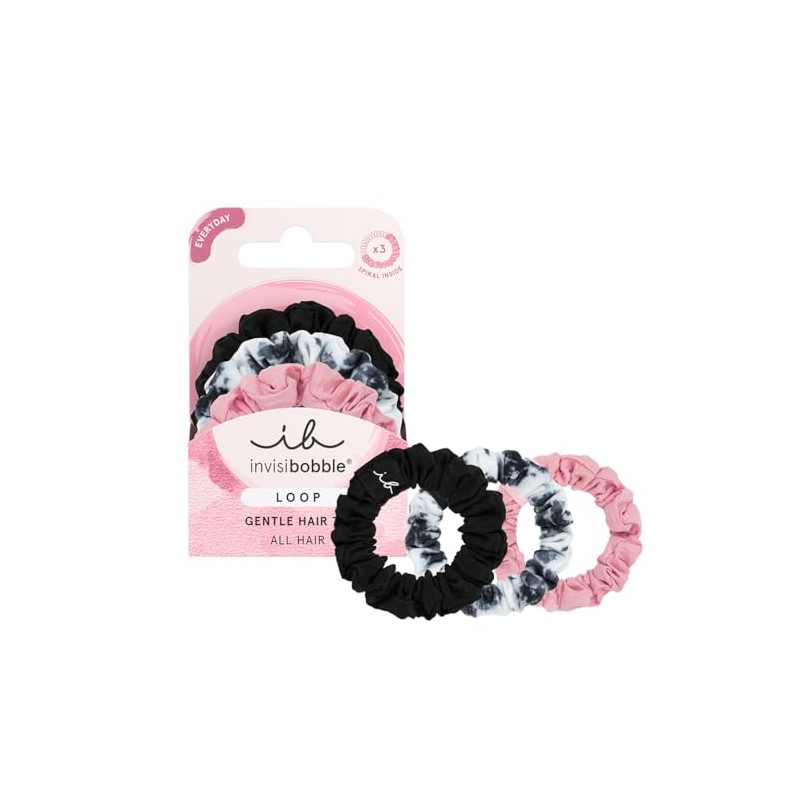 invisibobble Hair Scrunchie Thin Loop Be Gentle, 3 Hair Bobbles