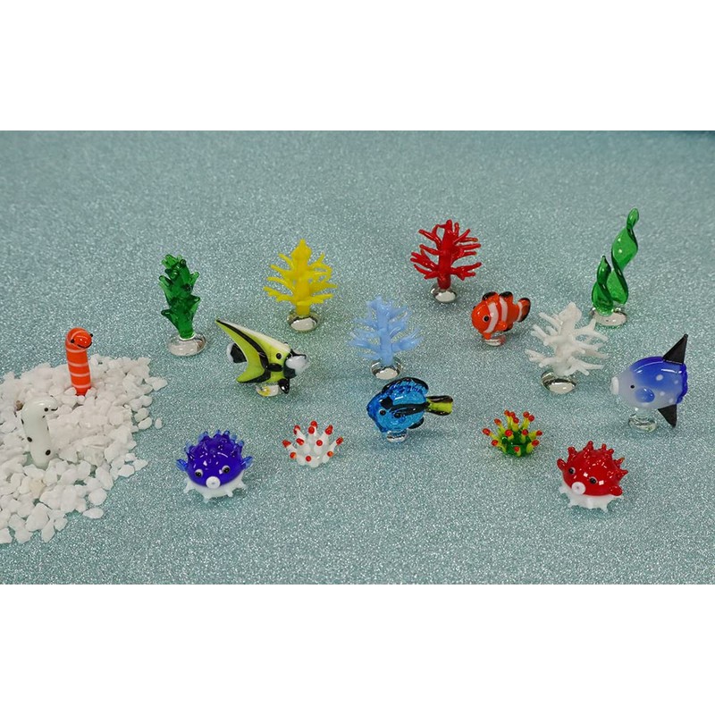 Castle Enterprise Cute Glasswork Petite Series Water Plants (2 Stands)