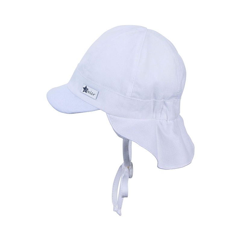 Sterntaler Baby Boys Peaked Cap with Neck Protection, White