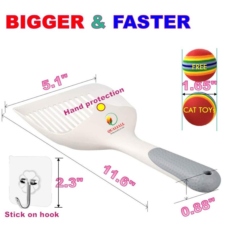 QUALIALL Cat Kitty Litter Box Poop Pooper Scoop Scooper for