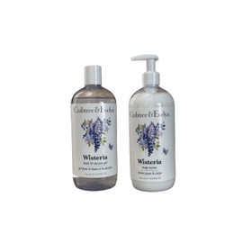 Crabtree & Evelyn Wisteria Bath Set Shower Gel and Body Lotion Duo