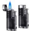 LcFun Butane Lighter 1 Pack Triple Jet Flame Torch Lighters