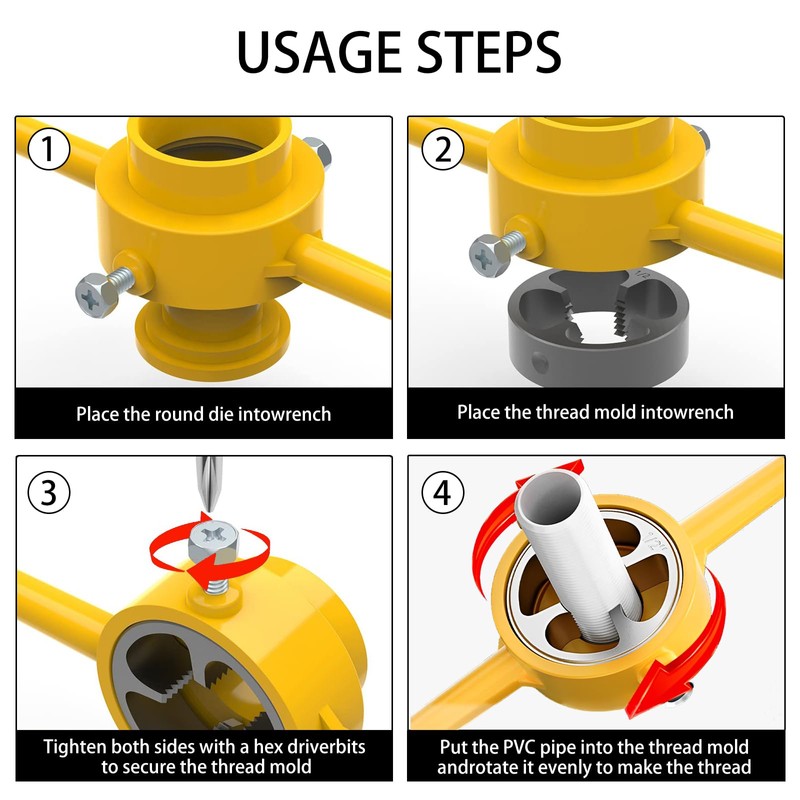 PVC Thread Maker Tool, NPT Die Set, Plastic Pipe Thread