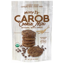Missy J’s Organic Carob Whole Wheat Cookie Mix, Healthy Snacks, Dairy Vegan Free - 6pk