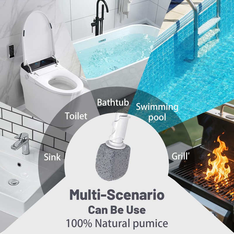 Upgrade Pumice Stone Toilet Bowl Cleaner,Bathroom Cleaner Brush Toilet Wand