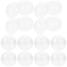 DOITOOL 50 Pcs Transparent Shell Candy Catcher Machine Clear Fillable Ball Gumball Machine Refills Mini Candy Dispenser Empty Toy Child Automatic Crane Machine Plastic
