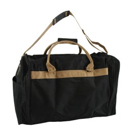 SmartTravel4Less Classical Luxury 2-Tone Traveller Duffel Bag Luggage, 22", Black with Khaki