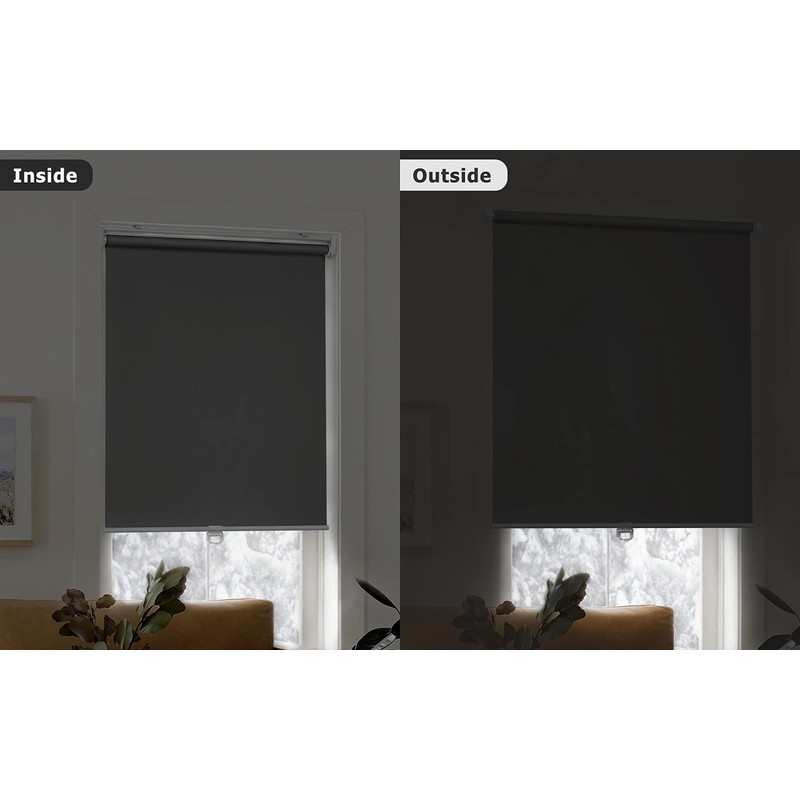 LazBlinds No Tools No Drill Cordless Roller Shades, 100% Blackout