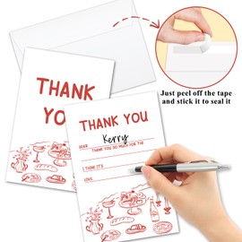 20 Pcs Kids Thank You Cards, Dinner Party Fill In The Blank Thank You Cards With Envelopes Set, Thank You Notes For Boys Girls, Birthday Party Decorations Favor Gifts -001