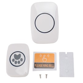 Smart Dog Door Bell Portable Intelligent Sensing Wireless Dog Doorbell Transmitter and Receiver for Dog Training 100‑240V White US Plug
