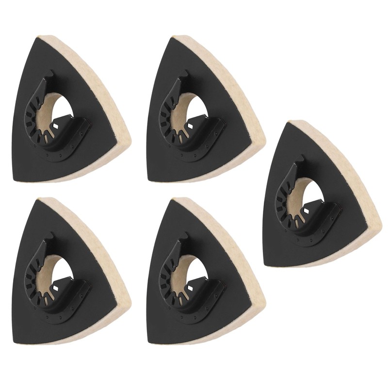 5PCS Wool Polishing Pad with Alloy Steel Base Triangular Felt