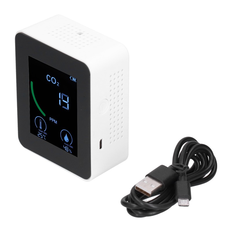 Air Quality Detector Digital USB Charging Carbon Dioxide Monitor Temperature