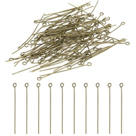 PATIKIL 40mm Open Eye Pins, 150Pcs 21 Gauge Metal Head Pins Needles Eye Pins for Jewelry Making Findings Earring Necklace Bracelet DIY Crafts, Bronze