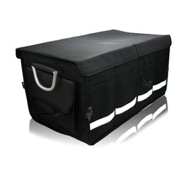 AUMOSY Car Trunk Organizer, Collapsible Storage with Multiple Compartments, Black, 600D Oxford