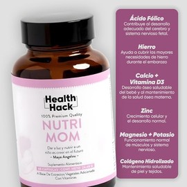Nutrimom Embarazo Colágeno Hidrolizado Ácido Fólico Hierro Zinc Health Hack