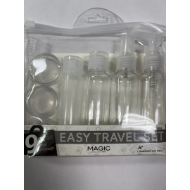 Magic Collection 9pcs Make Up Spray Bottle Lotion Case Container Traveling Set Kits with Pouch