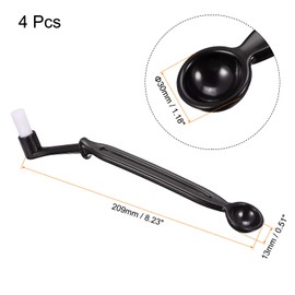 MECCANIXITY Coffee Machine Brush with Spoon, 8.23" Length Nylon Elbow Black for Cleaning Espresso Machines, Grinders Pack of 4