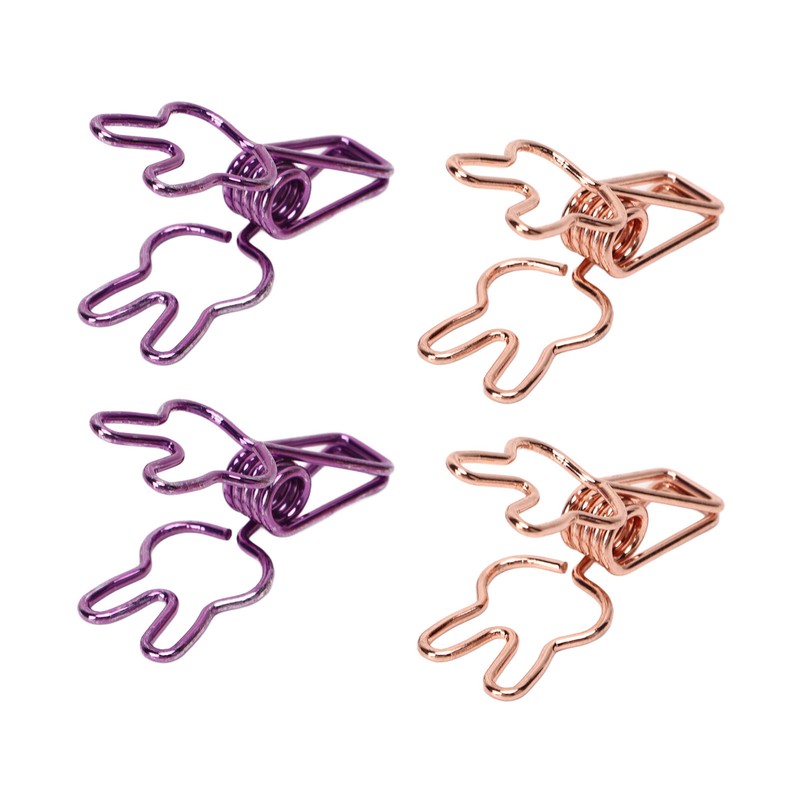 100Pcs Bunny Binder Clips Hollow Out Strong Clamping Sturdy Metal