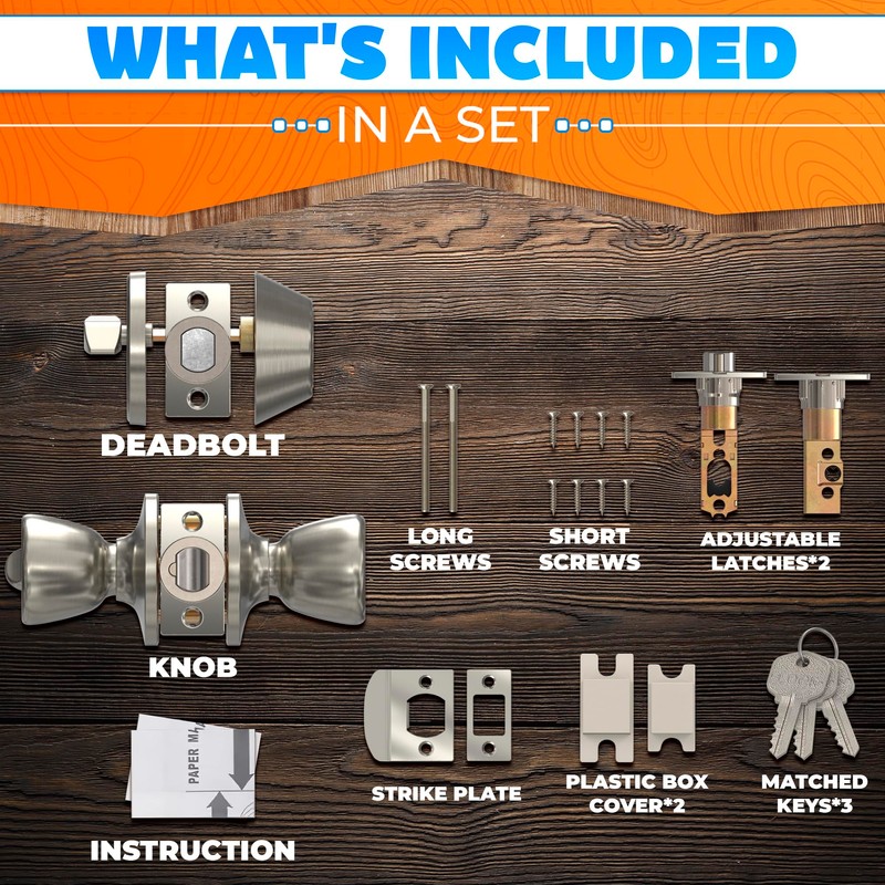 Set of 2 Mobile Home Door Knobs – Includes Keyed