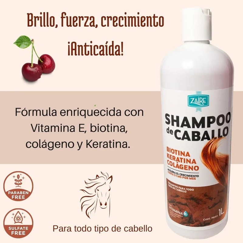 Shampoo Zaire Con Biotina Keratina Y Colágeno (2 Pack)