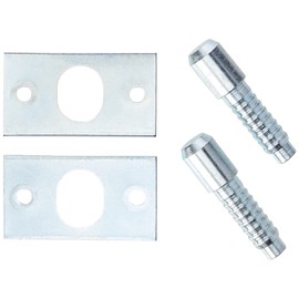 Merriway® BH01780 (2 Pcs) Door Security Hinge Side Protection Steel Bolts and Plates BZP - Pack of 2 Pieces