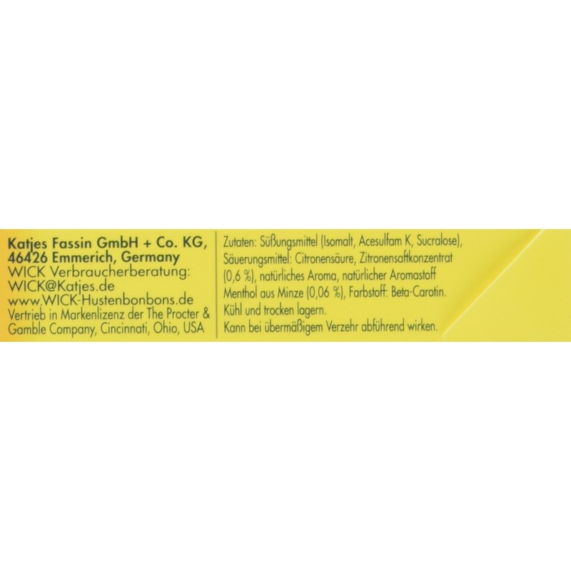 Wick Lemon & Natural Menthol No Sugar Click Box Pack