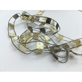 Berlini East Track II Metallic Accent Ladder Ribbon Yarn 50 Gram 98 Yards #119 Spanish Treasure with Gold Sparkle