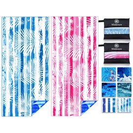 Widdonen Lightweight Thin Microfiber Beach Towel Sand Free Quick Dry Absorbent Compact Soft Pool Swim Travel Towels Extra Large Oversized Beach Accessories Packable Essentials Stuff Gifts for Adult