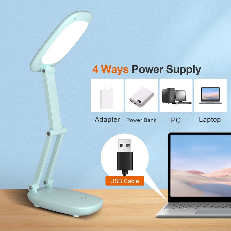 Akejrym LED Desk Lamp for Office Home & Battery Operated