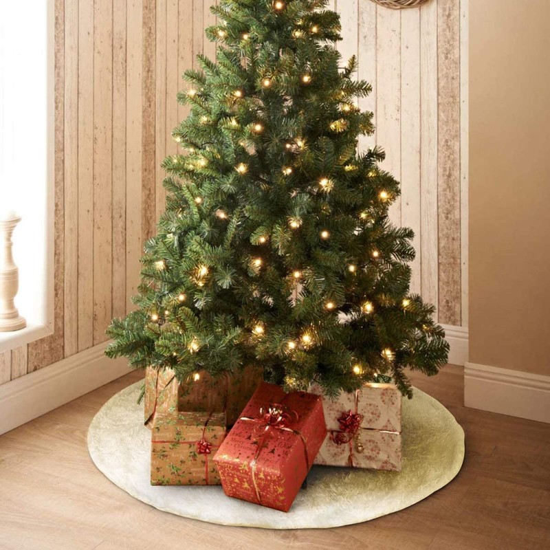 90 cm Snowy White Christmas Tree Blanket Plush Faux Fur