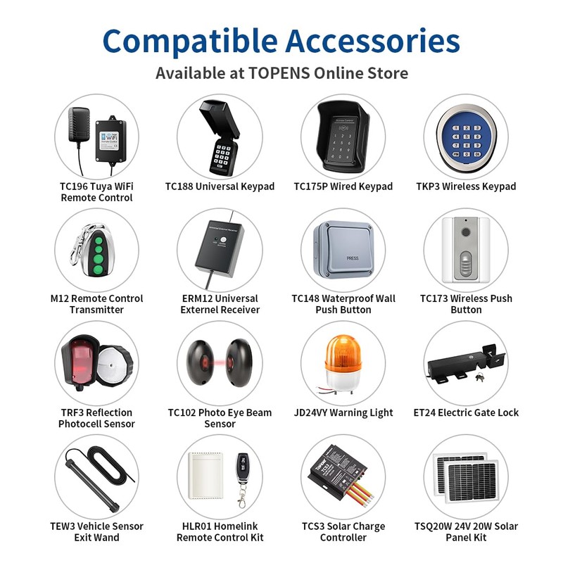 TOPENS ERM12 Universal External Receiver Kit with 2 Remotes for