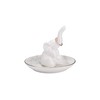 HOME SMILE White Elephant Ring Holder with Marble Pattern Dish
