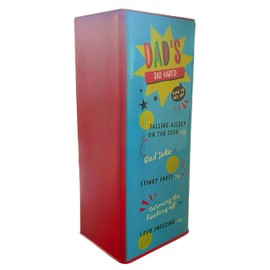 eBoutik - Fathers Day Novelty Tin Money Box, Savings Tin for Dad, Funny Bad Habits Cash Coin Bank, Birthday Gift - Joke Saying Example - Dad Jokes, Loud Sneezing, Falling Asleep (Red)