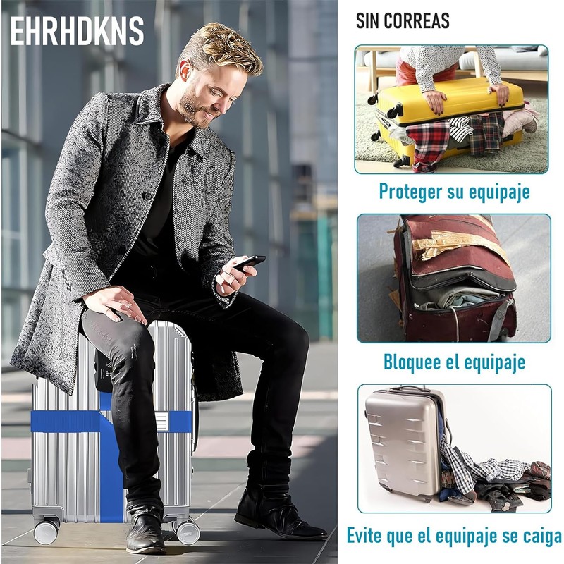Correas de Equipaje TSA Juego 2, Juego de Correas Cruzadas