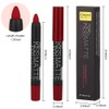 evpct 3Pcs Dark Red Lip Liner Pencil Set, Deep Ruby