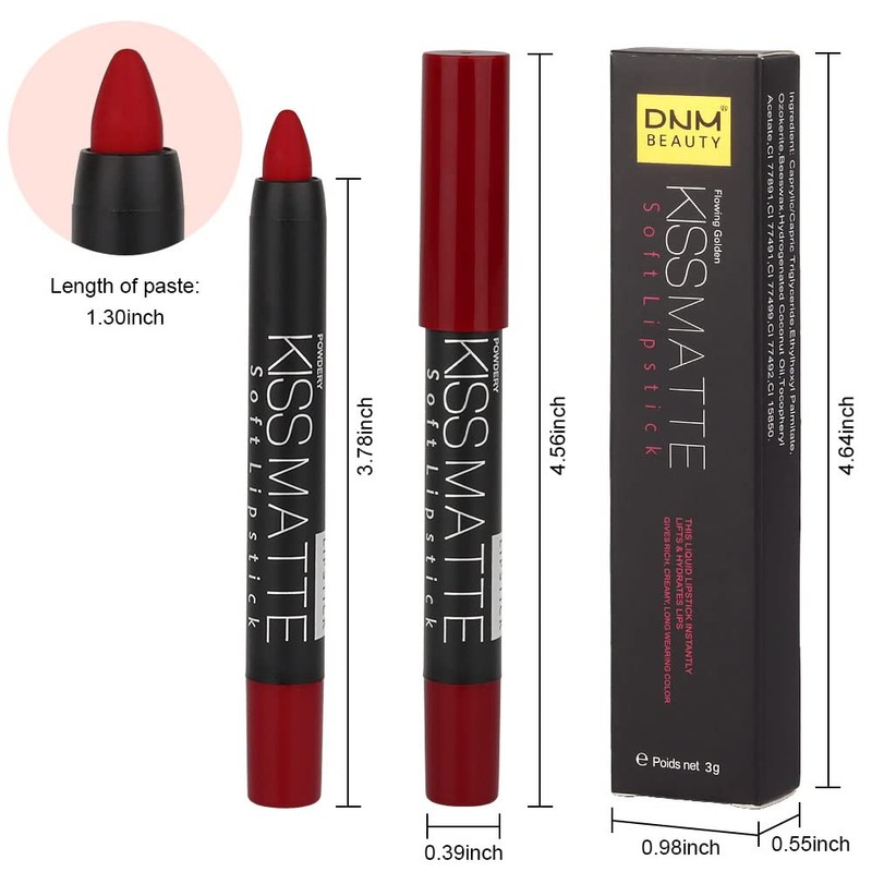 evpct 3Pcs Dark Red Lip Liner Pencil Set, Deep Ruby