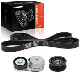 A-Premium Serpentine Drive Belt Kit with Tensioner & Idler Pulley Compatible with Dodge & Chrysler Cars - Charger 2006-2010, Challenger 2009-2010, Magnum 2005-2008, 300 2006-2010 - 3.5L