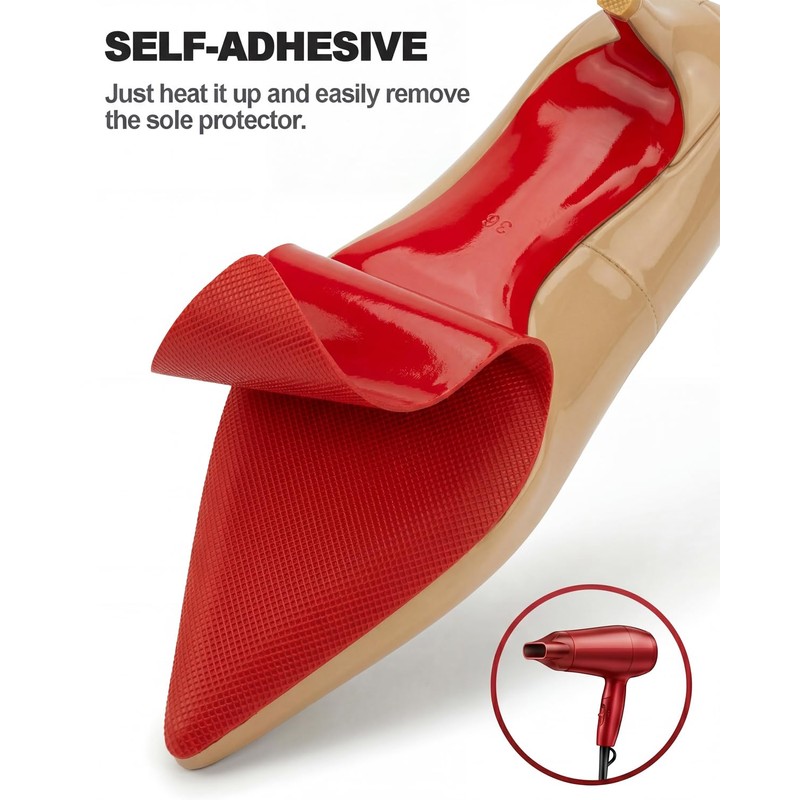Linwei Red Bottom Shoe Protector for Christian Louboutin Heels, Self