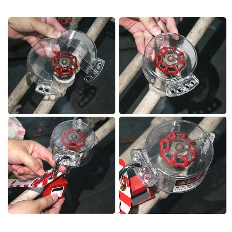 Gate Valve Lockout Transparent 4 Hole Protective Valve Handle Lockout
