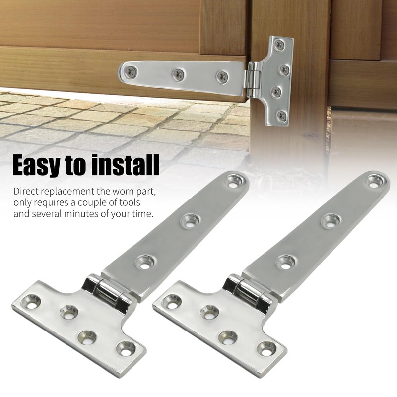 Zreneyfex 2 Pack Heavy Duty Marine Grade T Hinges (6''