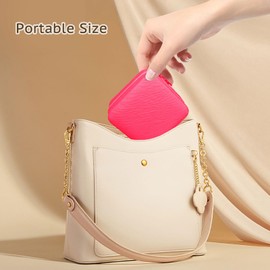 Jemjosh Small Travel Jewelry Box, Portable Mini Jewelry Leather Box Jewelry Ring Organizer Case Storage Holder Gift Boxes for Girls Women, hot pink