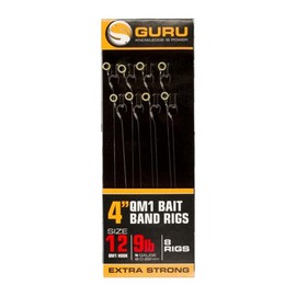 Korda Guru QM1 4" Bait Bands Hair Rigs Barbless | Pre-Tied Carp Fishing Rigs | Ideal for Pellets, Wafters, and Boilies | Durable Barbless Design for Carp Fishing