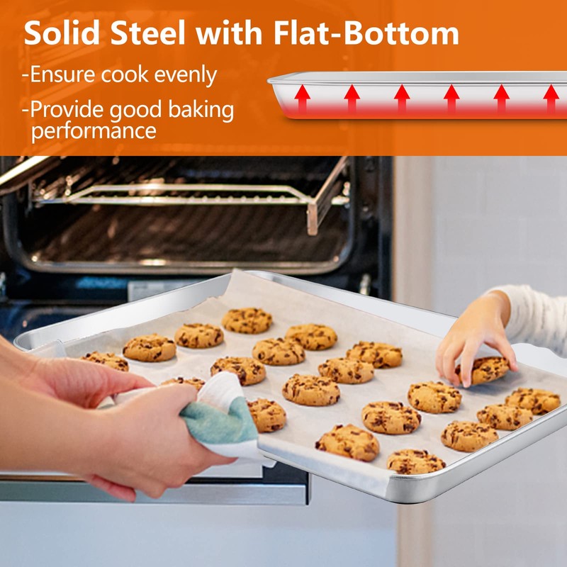 E-far Extra Large Baking Sheet, 20”x14” Stainless Steel Cookie Sheet