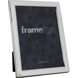Frametigo Silver Plated Flat Edge Photo Frame - Fits Photo Size 8"x10" (20x25cm)
