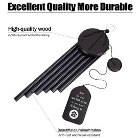 Pet Memorial Wind Chime - Cat Dog Memorial Gifts for Loss of Dog Sympathy Gift, Dog Bereavement Gifts Wind Chimes, Dog Remembrance for Dog Passing Away, in Memory of Dog